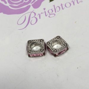 BRIGHTON Two PINK 🩷 square spacer charm beads